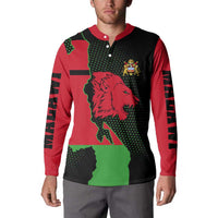 Malawi Map Shaped Lion Button Sweatshirt Unique Country and Wildlife Fusion Design