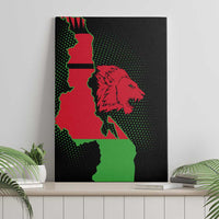 Malawi Map Shaped Lion Canvas Wall Art Unique Country and Wildlife Fusion Design