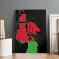 Malawi Map Shaped Lion Canvas Wall Art Unique Country and Wildlife Fusion Design