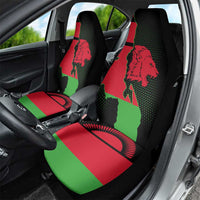 Malawi Map Shaped Lion Car Seat Cover Unique Country and Wildlife Fusion Design