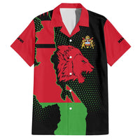 Malawi Map Shaped Lion Family Matching Off Shoulder Maxi Dress and Hawaiian Shirt Unique Country and Wildlife Fusion Design