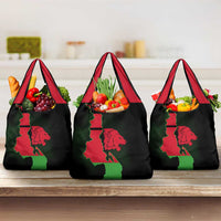 Malawi Map Shaped Lion Grocery Bag Unique Country and Wildlife Fusion Design