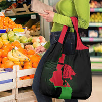 Malawi Map Shaped Lion Grocery Bag Unique Country and Wildlife Fusion Design