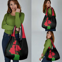 Malawi Map Shaped Lion Grocery Bag Unique Country and Wildlife Fusion Design