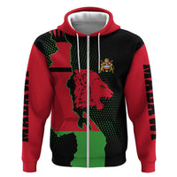 Malawi Map Shaped Lion Hoodie Unique Country and Wildlife Fusion Design