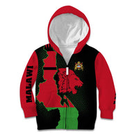 Malawi Map Shaped Lion Kid Hoodie Unique Country and Wildlife Fusion Design