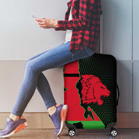Malawi Map Shaped Lion Luggage Cover Unique Country and Wildlife Fusion Design