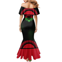 Malawi Map Shaped Lion Mermaid Dress Unique Country and Wildlife Fusion Design