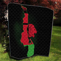 Malawi Map Shaped Lion Quilt Unique Country and Wildlife Fusion Design