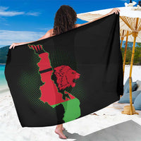 Malawi Map Shaped Lion Sarong Unique Country and Wildlife Fusion Design