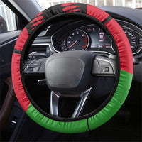 Malawi Map Shaped Lion Steering Wheel Cover Unique Country and Wildlife Fusion Design