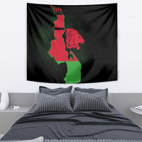 Malawi Map Shaped Lion Tapestry Unique Country and Wildlife Fusion Design