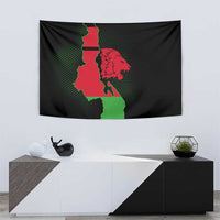 Malawi Map Shaped Lion Tapestry Unique Country and Wildlife Fusion Design