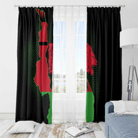 Malawi Map Shaped Lion Window Curtain Unique Country and Wildlife Fusion Design