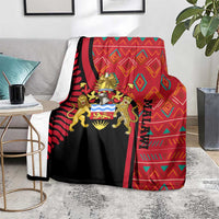 Malawi Patterns Blanket Blended with Flag Colors & National Emblem - Cultural Fusion Design