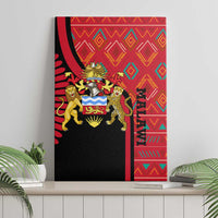 Malawi Patterns Canvas Wall Art Blended with Flag Colors & National Emblem - Cultural Fusion Design