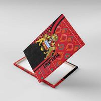 Malawi Patterns Canvas Wall Art Blended with Flag Colors & National Emblem - Cultural Fusion Design