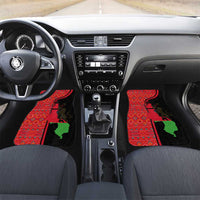 Malawi Patterns Car Mats Blended with Flag Colors & National Emblem - Cultural Fusion Design