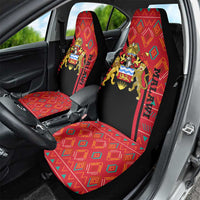 Malawi Patterns Car Seat Cover Blended with Flag Colors & National Emblem - Cultural Fusion Design