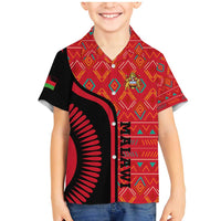 Malawi Patterns Family Matching Mermaid Dress and Hawaiian Shirt Blended with Flag Colors & National Emblem - Cultural Fusion Design