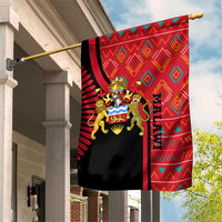 Malawi Patterns Garden Flag Blended with Flag Colors & National Emblem - Cultural Fusion Design