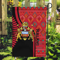 Malawi Patterns Garden Flag Blended with Flag Colors & National Emblem - Cultural Fusion Design