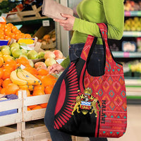 Malawi Patterns Grocery Bag Blended with Flag Colors & National Emblem - Cultural Fusion Design