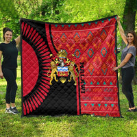 Malawi Patterns Quilt Blended with Flag Colors & National Emblem - Cultural Fusion Design