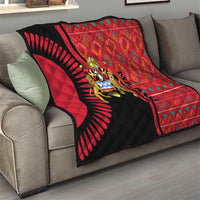 Malawi Patterns Quilt Blended with Flag Colors & National Emblem - Cultural Fusion Design
