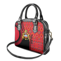 Malawi Patterns Shoulder Handbag Blended with Flag Colors & National Emblem - Cultural Fusion Design