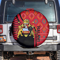 Malawi Patterns Spare Tire Cover Blended with Flag Colors & National Emblem - Cultural Fusion Design