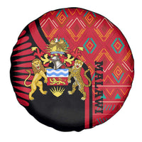 Malawi Patterns Spare Tire Cover Blended with Flag Colors & National Emblem - Cultural Fusion Design