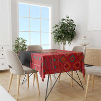 Malawi Patterns Tablecloth Blended with Flag Colors & National Emblem - Cultural Fusion Design