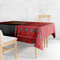 Malawi Patterns Tablecloth Blended with Flag Colors & National Emblem - Cultural Fusion Design