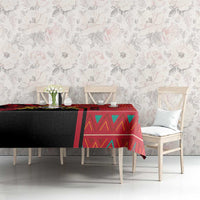 Malawi Patterns Tablecloth Blended with Flag Colors & National Emblem - Cultural Fusion Design