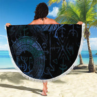 Odin Norse Mythology Beach Blanket Viking Rune Art Style