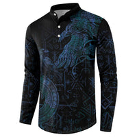 Odin Norse Mythology Button Sweatshirt Viking Rune Art Style