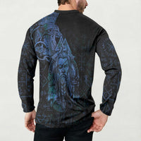 Odin Norse Mythology Button Sweatshirt Viking Rune Art Style