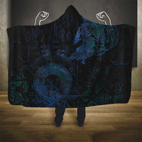 Odin Norse Mythology Hooded Blanket Viking Rune Art Style