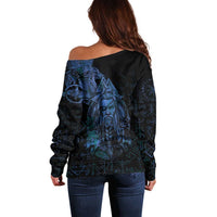 Odin Norse Mythology Off Shoulder Sweater Viking Rune Art Style