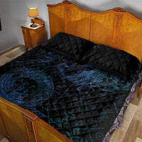 Odin Norse Mythology Quilt Bed Set Viking Rune Art Style