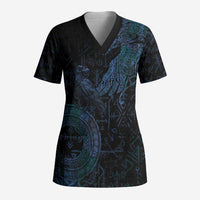 Odin Norse Mythology Scrub Top Viking Rune Art Style