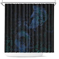 Odin Norse Mythology Shower Curtain Viking Rune Art Style