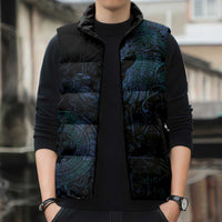 Odin Norse Mythology Sleeveless Puffer Jacket Viking Rune Art Style