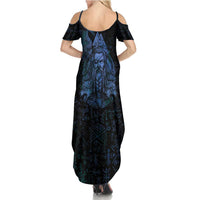 Odin Norse Mythology Summer Maxi Dress Viking Rune Art Style