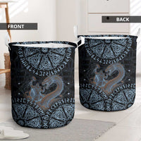 Thor and Jormungandr Norse Mythology Viking Laundry Basket Celtic Knot and Rune Art Style