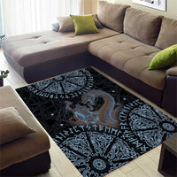 Thor and Jormungandr Norse Mythology Viking Area Rug Celtic Knot and Rune Art Style