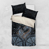 Thor and Jormungandr Norse Mythology Viking Bedding Set Celtic Knot and Rune Art Style