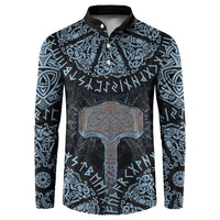 Thor and Jormungandr Norse Mythology Viking Button Sweatshirt Celtic Knot and Rune Art Style
