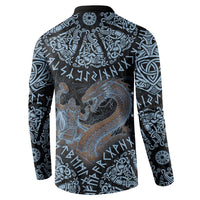 Thor and Jormungandr Norse Mythology Viking Button Sweatshirt Celtic Knot and Rune Art Style